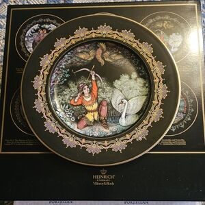 Villeroy&Boch Heinrich Germany 8.5" Bone China Plate Prince Gvidon&the Swan" EUC